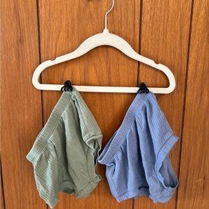 Cat & Jack Ribbed Green and Blue Bloomers Set